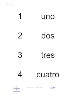 Year 3 Spanish – Pelmanism number cards