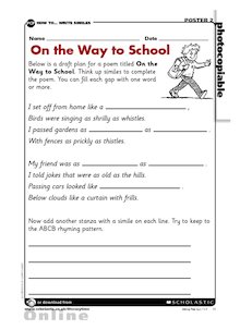 On the Way to School – writing a simile poem
