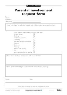 Parental request form