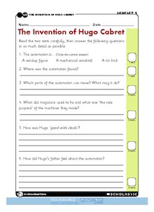 The Invention of Hugo Cabret – comprehension
