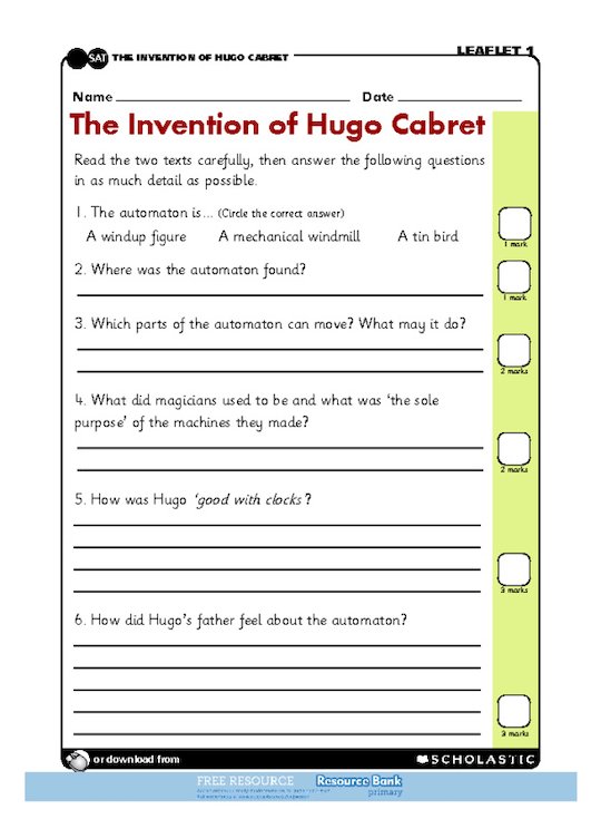 _The Invention of Hugo Cabret_ - comprehension