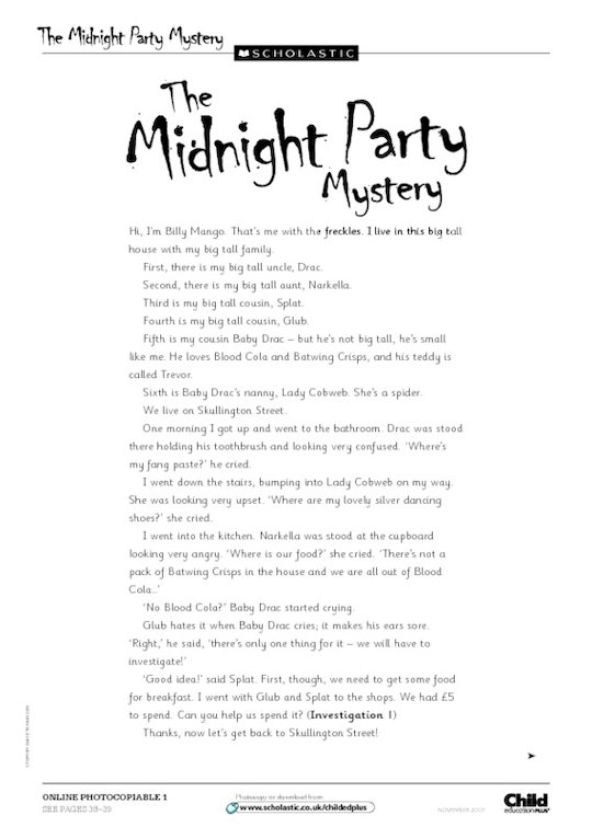 Midnight Party Mystery - story