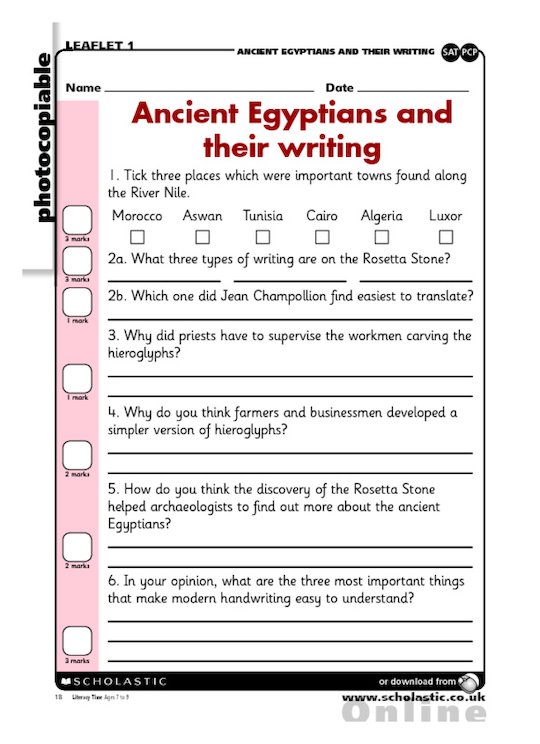 Ancient Egyptians and their writing - Scholastic Shop
