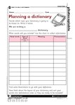Planning a dictionary (1 page)