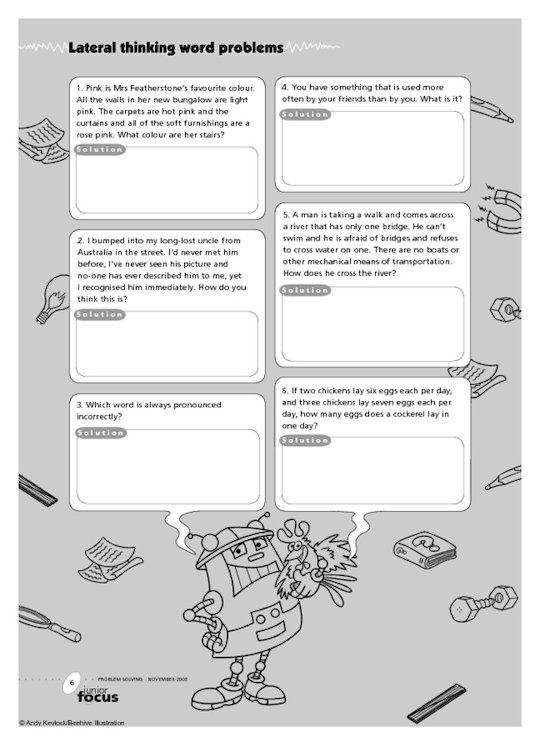 Lateral thinking word problems 3 - Scholastic Shop
