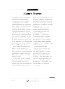 Sculpture: Henry Moore biography