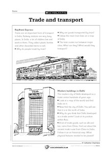 Indian trade and transport – trains and modern buildings