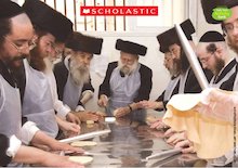 Jewish men making Matza