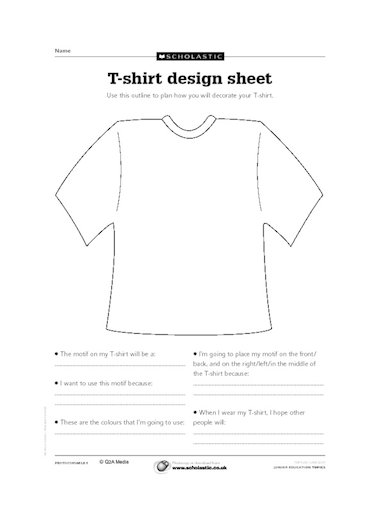 Design a t-shirt : template – Primary KS2 teaching resource - Scholastic