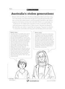 Australia’s stolen generations – accounts