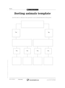 Identifying and sorting animals template