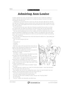 Forming an opinion: Admiring Ann-Louise
