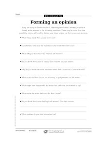 Forming an opinion
