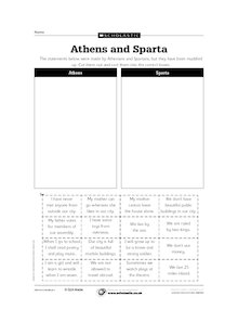 Athens and Sparta – match the statements