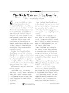 The Rich Man and the Needle