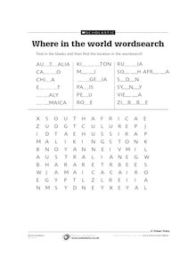 Where in the world word search