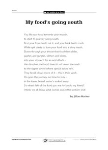 ‘My food’s going south’ poem