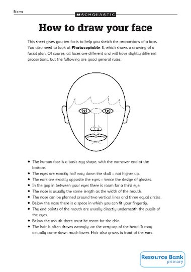 How to draw your face – Primary KS2 teaching resource - Scholastic