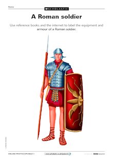 A Roman soldier – label the picture