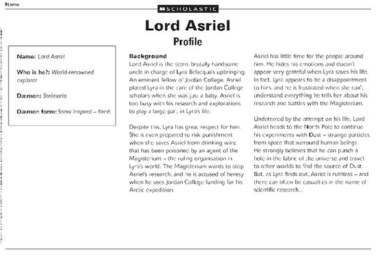 Philip Pullman's _The Northern Lights_: profile of Lord Asriel