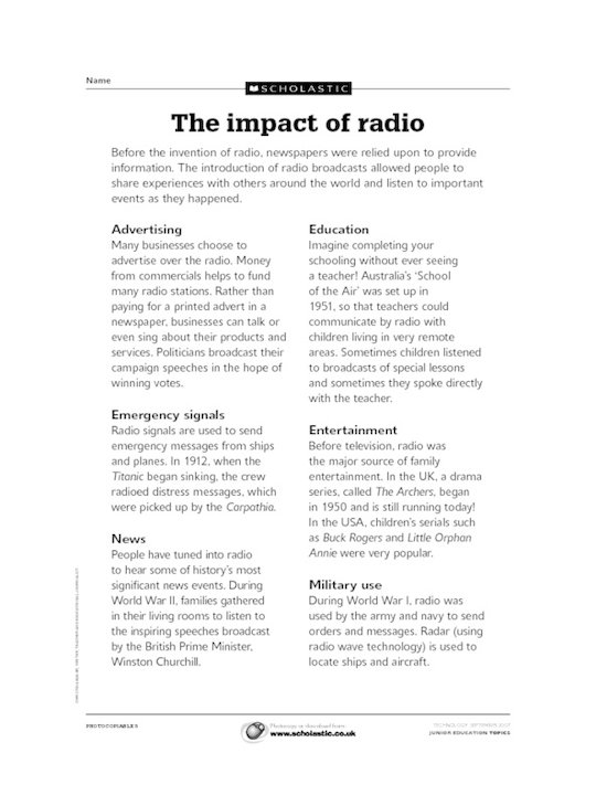 The impact of radio