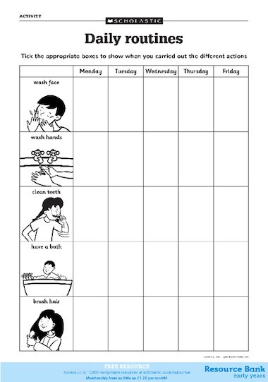 kindergarten daily routine