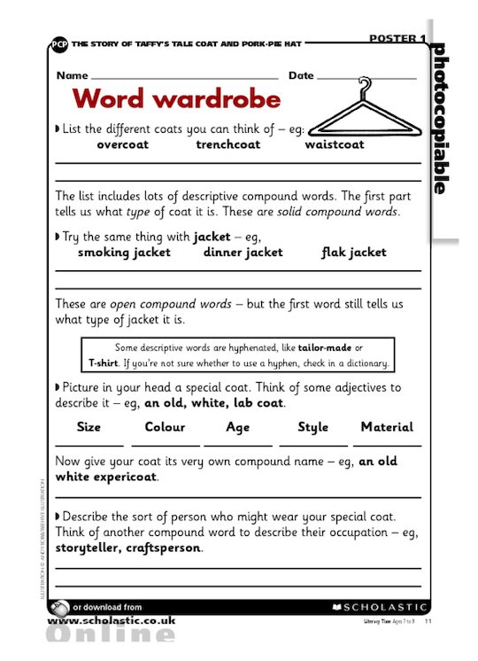 Word wardrobe - descriptive words