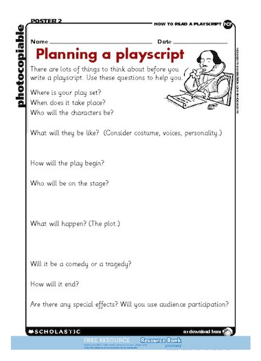 Play Script Example Ks2