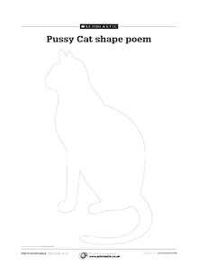 Pussy Cat shape poem