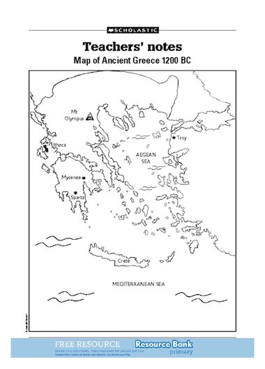 Map Of Ancient Greece Free Primary Ks2 Teaching Resource