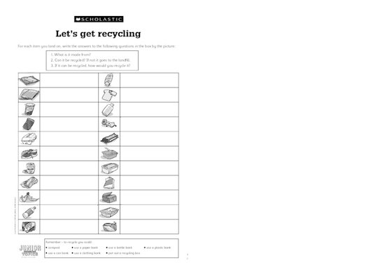 Recycling game: Let's get recycling