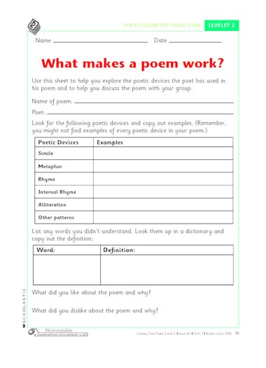 poem homework ks2