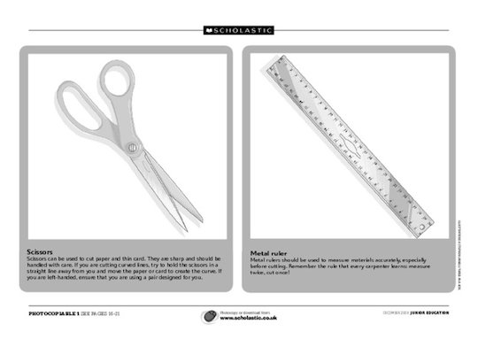 Scissors and ruler safety information 