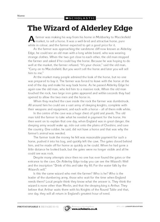 ‘The Wizard of Alderley Edge’ story Scholastic Shop