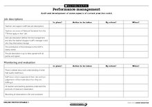 Performance Management record sheet