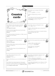 Tudor Troupe Game: Country cards 2