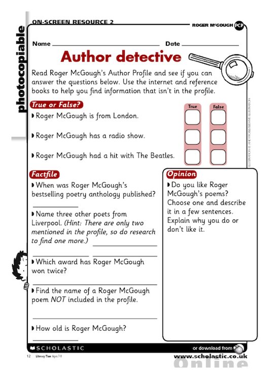 Roger McGough - Author detective
