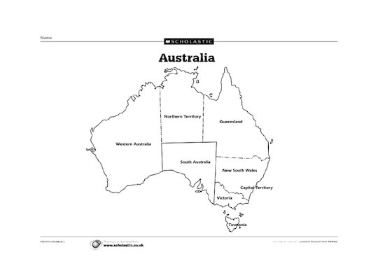 Map of Australia - states