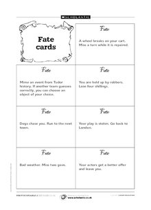 Tudor Troupe Game: Fate cards 2