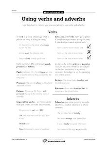Using verbs and adverbs