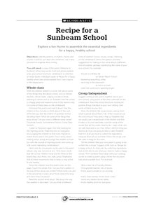Recipe for a Sunbeam School