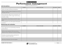 Performance management – self-audit sheets
