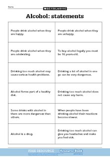 Alcohol: discussion starter statements