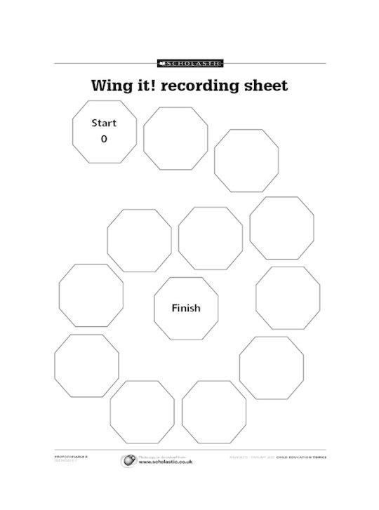 Wing it! recording sheet