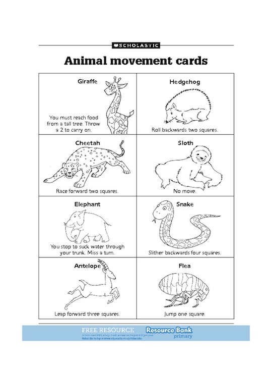 Animal movement cards