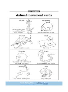 Animal movement cards