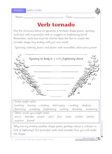 Verb tornado – shape poems