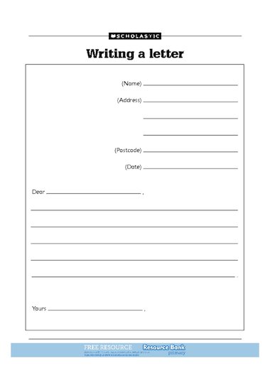 Writing A Letter FREE Primary KS1 Teaching Resource Scholastic