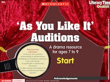 ‘As You Like It’ auditions – Shakespeare interactive resource