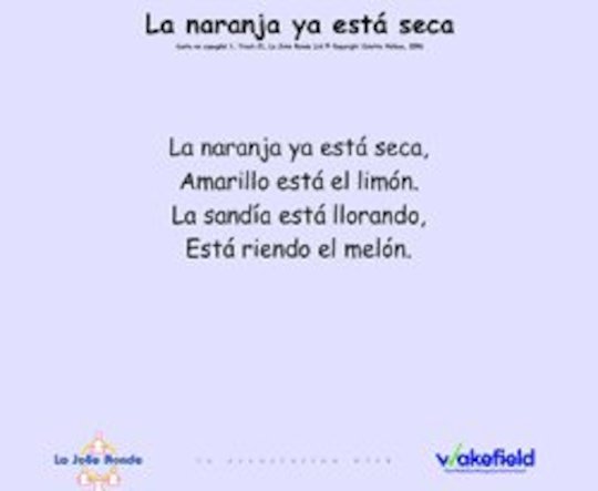 Year 4 Spanish - La naranja ya esta seca